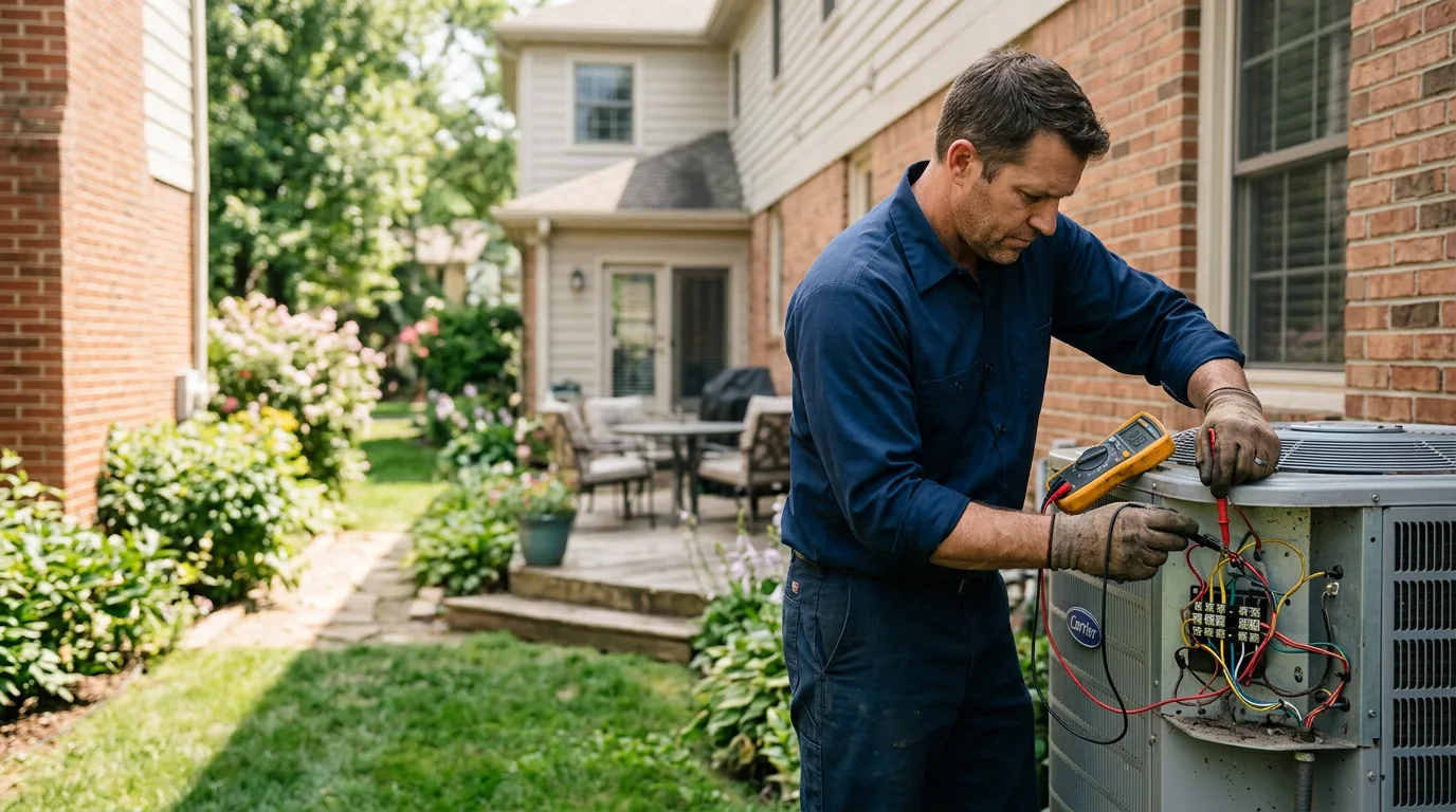 HVAC technician working near Caney, OK